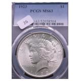 1923 PCGS MS63 PEACE DOLLAR