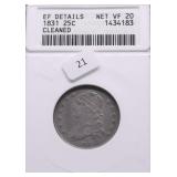 1831 ANACS VF 20 DETAILS BUST QUARTER