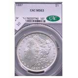1887 CAC MS63 MORGAN DOLLAR