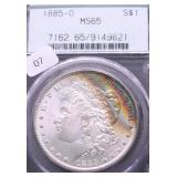 1885 O PCGS MS65 RAINBOW MORGAN DOLLAR