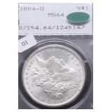 1884 O PCGS MS64 CAC MORGAN DOLLAR