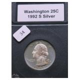 1992 S PROOF WASHINGTON QUARTER