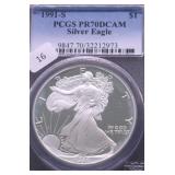 1991 S PCGS PF70DC SILVER EAGLE
