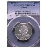 1995 S PCGS PF70DC WASHINGTON QUARTER