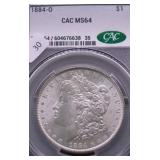 1884 O CAC MS64 MORGAN DOLLAR