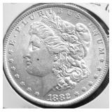 1882 O MORGAN DOLLAR AU
