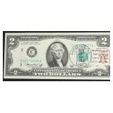 FIRST DAY COVER 2 $ FEDERAL RESERVE NOTE CH BU