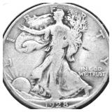 1928 S WALKING HALF DOLLAR  VG