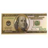 .99999 GOLD FOIL 100 DOLLAR NOTE