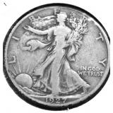 1927 S WALKING HALF DOLLAR VF