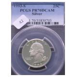 1993 S PCGS PF70DC SILVER EAGLE