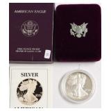 1988 PROOF SILVER EAGLE W BOX PAPERS