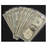 10 SILVER CERTIFICATES