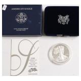 2008 PROOF SILVER EAGLE W BOX PAPERS