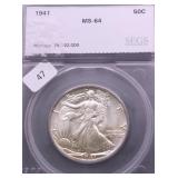 1941 SEGS MS64 WALKING HALF DOLLAR
