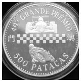 1993 MACAU SILVER  500 PATACAS PROOF 5 OZ