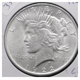 1922 CHOICE BU PEACE DOLLAR