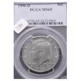 1990 D PCGS MS65 KENNEDY HALF DOLLAR