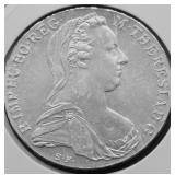 1780 AUSTRIA SILVER THALER RESTRIKE GEM