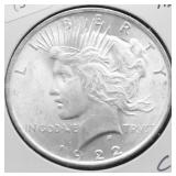 1922 CHOICE BU PEACE DOLLAR