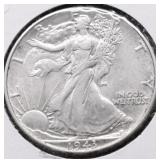 1943 WALKING HALF DOLLAR AU