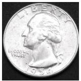 1954 CHOICE BU WASHINGTON QUARTER