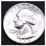 1958 D GEM BU WASHINGTON QUARTER