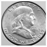 1963 CHOICE BU FRANKLIN HALF DOLLAR