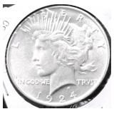 1924 CHOICE BU PEACE DOLLAR