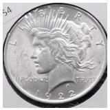 1922 CHOICE BU PEACE DOLLAR