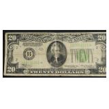 1934 STAR 20 $ FEDERAL RESERVE NOTE VF