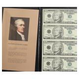 UNCUT SHEET OF 10 $ FEDERAL RESERVE NOTES