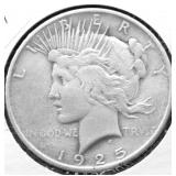 1925 PEACE DOLLAR VF
