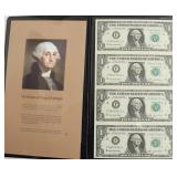 UNCUT SHEET OF 1 $ FEDERAL RESERVE NOTES