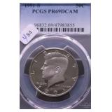 1991 S PCGS PF69DC KENNEDY HALF DOLLAR