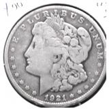 1921 S MORGAN DOLLAR VG