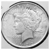 1922 PEACE DOLLAR AU