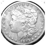 1893 CC MORGAN DOLLAR VF