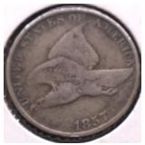 1857 FLYING EAGLE CENT VF