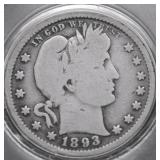 1893 S BARBER QUARTER G