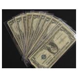 10 SILVER CERTIFICATES