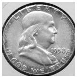 1958 CHOICE BU FRANKLIN HALF DOLLAR