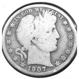 1907 O BARBER HALF DOLLAR G
