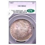 1887 CAC MS63 MORGAN DOLLAR