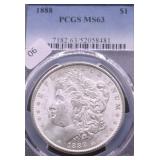 1888 PCG S MS63 MORGAN DOLLAR