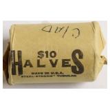 ROLL OF 40 % SILVER HALF DOLLARS