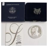 2007 PROOF SILVER EAGLE W BOX PAPERS