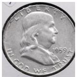 1959 CHOICE BU FRANKLIN HALF DOLLAR
