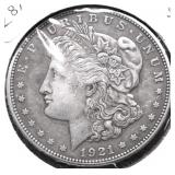 1921 S MORGAN DOLLAR VF