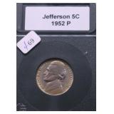 1952 RAINBOW GEM JEFFERSON NICKEL